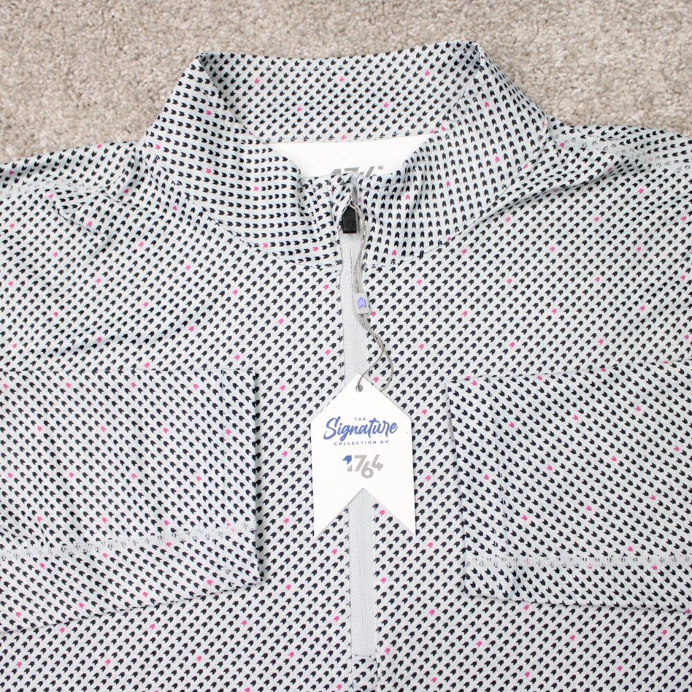 1764 Sweatshirt NWT Men Large Gray Geometric 1/4 Zip Iconic Signature Collection